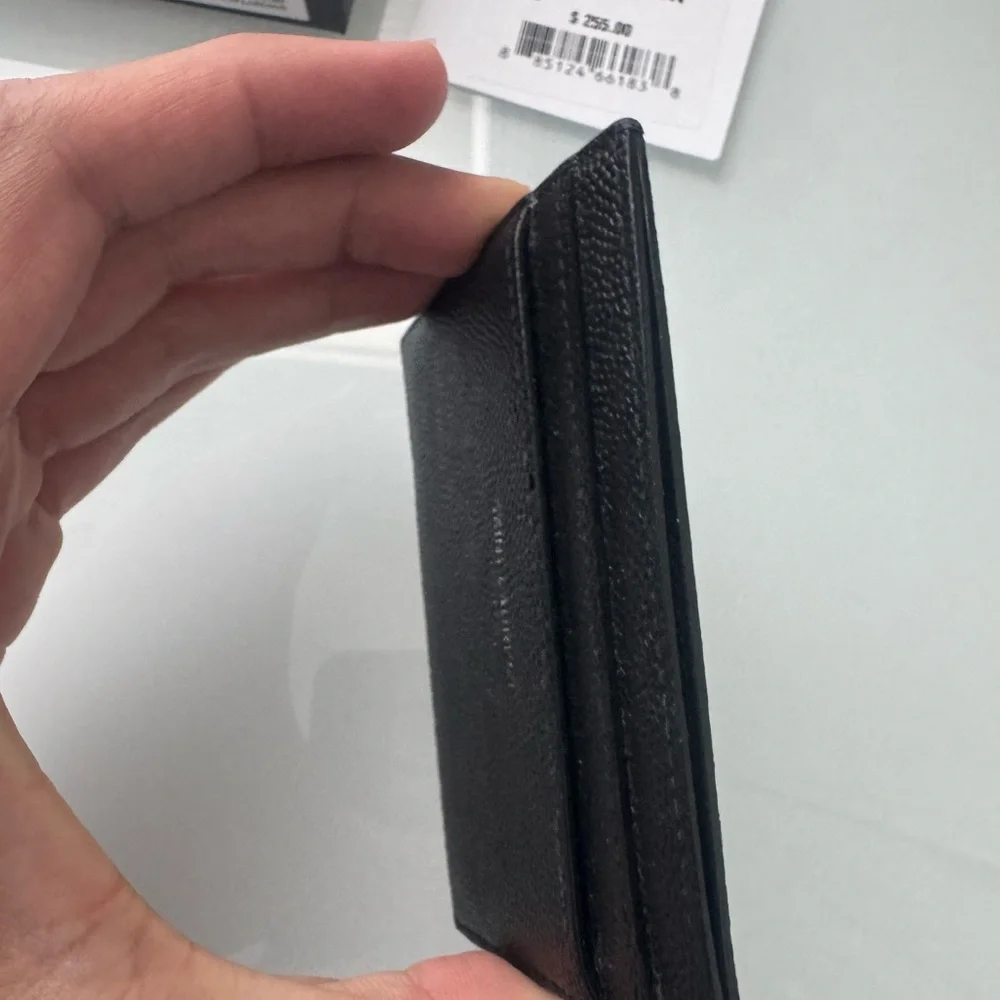 Leather Saint Laurent Black Caviar Calfskin Card Case YSL Box & Dustbag
